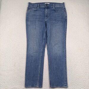 Lafayette 148 Jeans Womens 32 Reeve Straight Stretch High‎ Rise Denim Blue 36x30